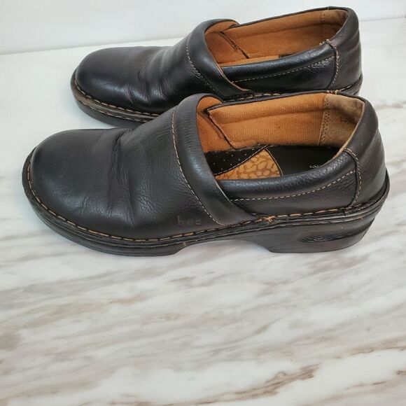 BOC WOMEN'S LEATHER CLOGS SIZE 8 BLACK - Picture 3 of 7